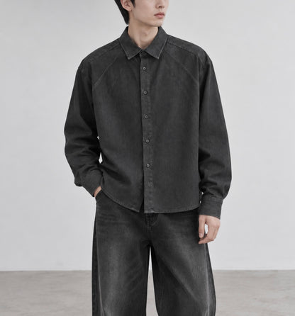 MAGNOLIA GM Cutting Denim Shirt(DARK BLUE,BLACK DENIM) 商品画像1/8