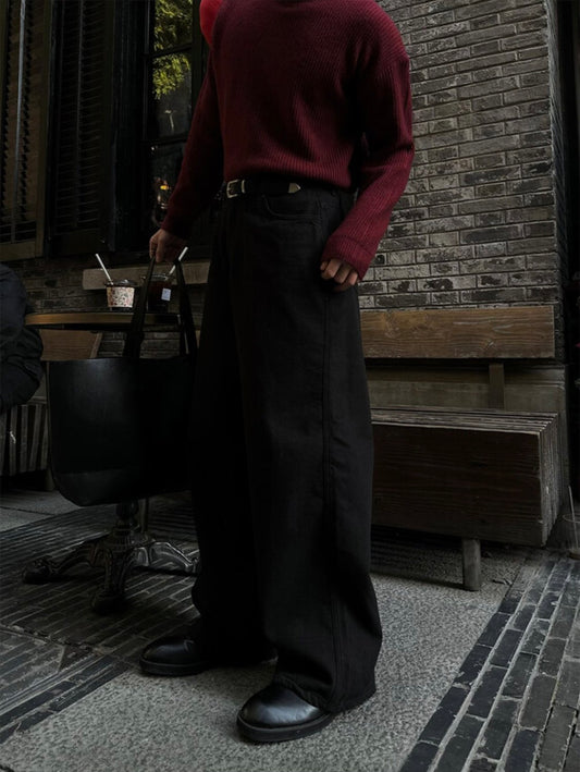MAGNOLIA Gracy Wide Denim Pants(BROWN,BLACK) 商品画像3/4