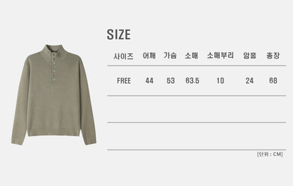 MAGNOLIA Half High-Neck Collar Knit(KHAKI,CHARCOAL,GRAY,NAVY) 商品画像7/14