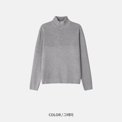 MAGNOLIA Half High-Neck Collar Knit(KHAKI,CHARCOAL,GRAY,NAVY) 商品画像9/14