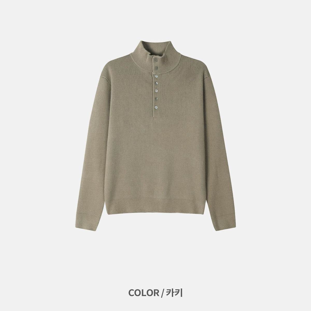 MAGNOLIA Half High-Neck Collar Knit(KHAKI,CHARCOAL,GRAY,NAVY) 商品画像10/14