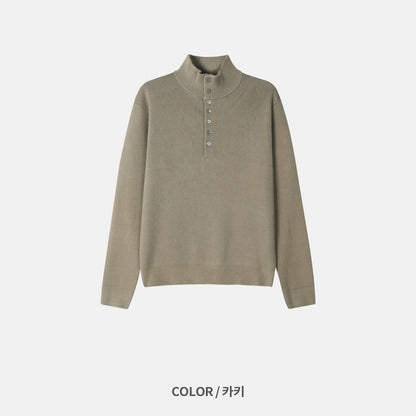 MAGNOLIA Half High-Neck Collar Knit(KHAKI,CHARCOAL,GRAY,NAVY) 商品画像10/14