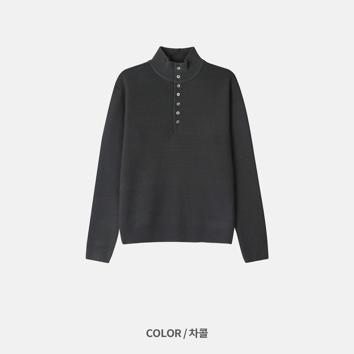 MAGNOLIA Half High-Neck Collar Knit(KHAKI,CHARCOAL,GRAY,NAVY) 商品画像11/14