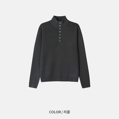 MAGNOLIA Half High-Neck Collar Knit(KHAKI,CHARCOAL,GRAY,NAVY) 商品画像11/14