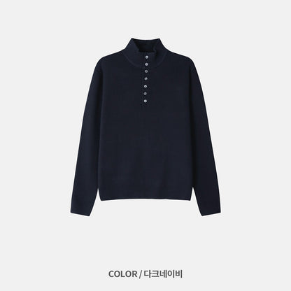MAGNOLIA Half High-Neck Collar Knit(KHAKI,CHARCOAL,GRAY,NAVY) 商品画像12/14