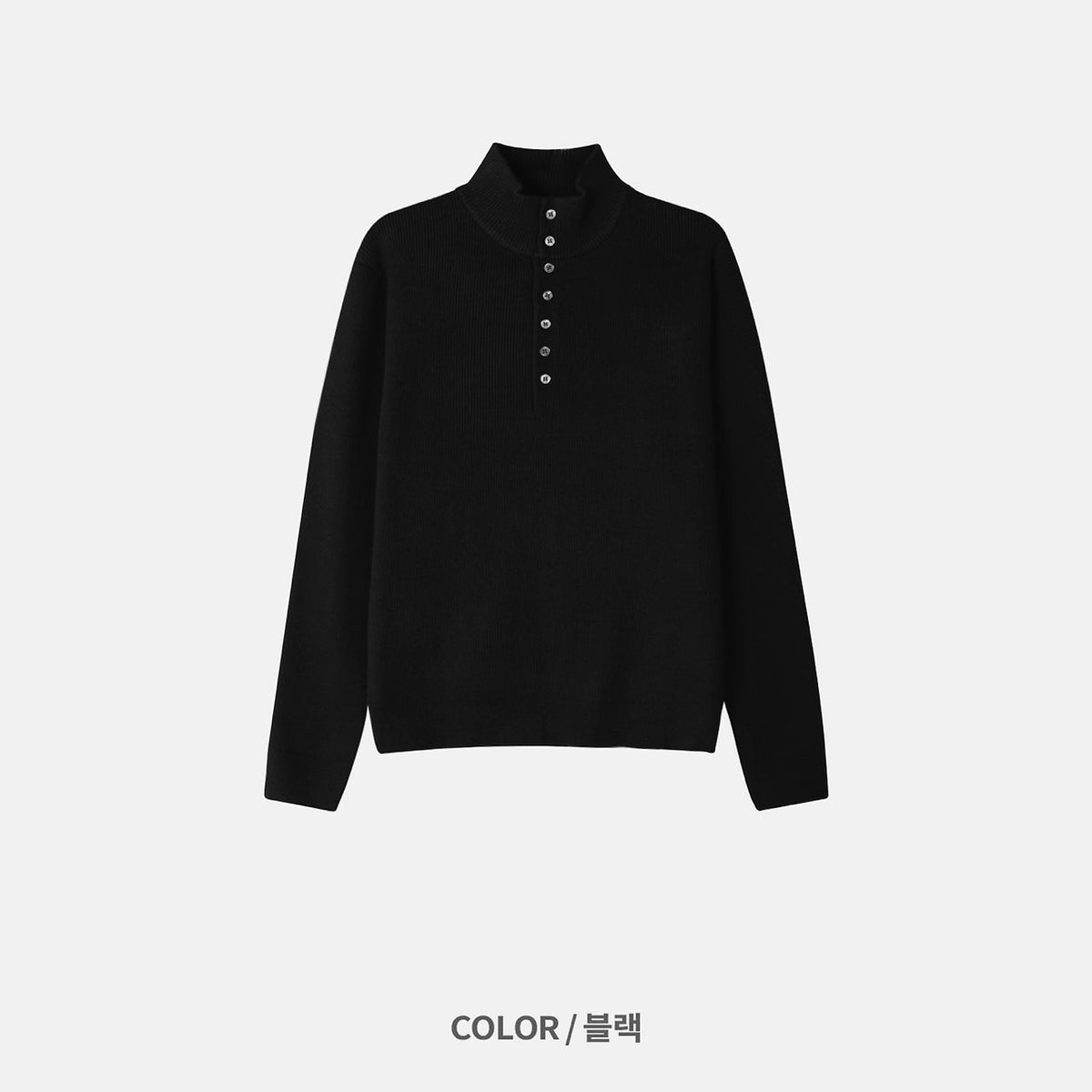 MAGNOLIA Half High-Neck Collar Knit(KHAKI,CHARCOAL,GRAY,NAVY) 商品画像13/14