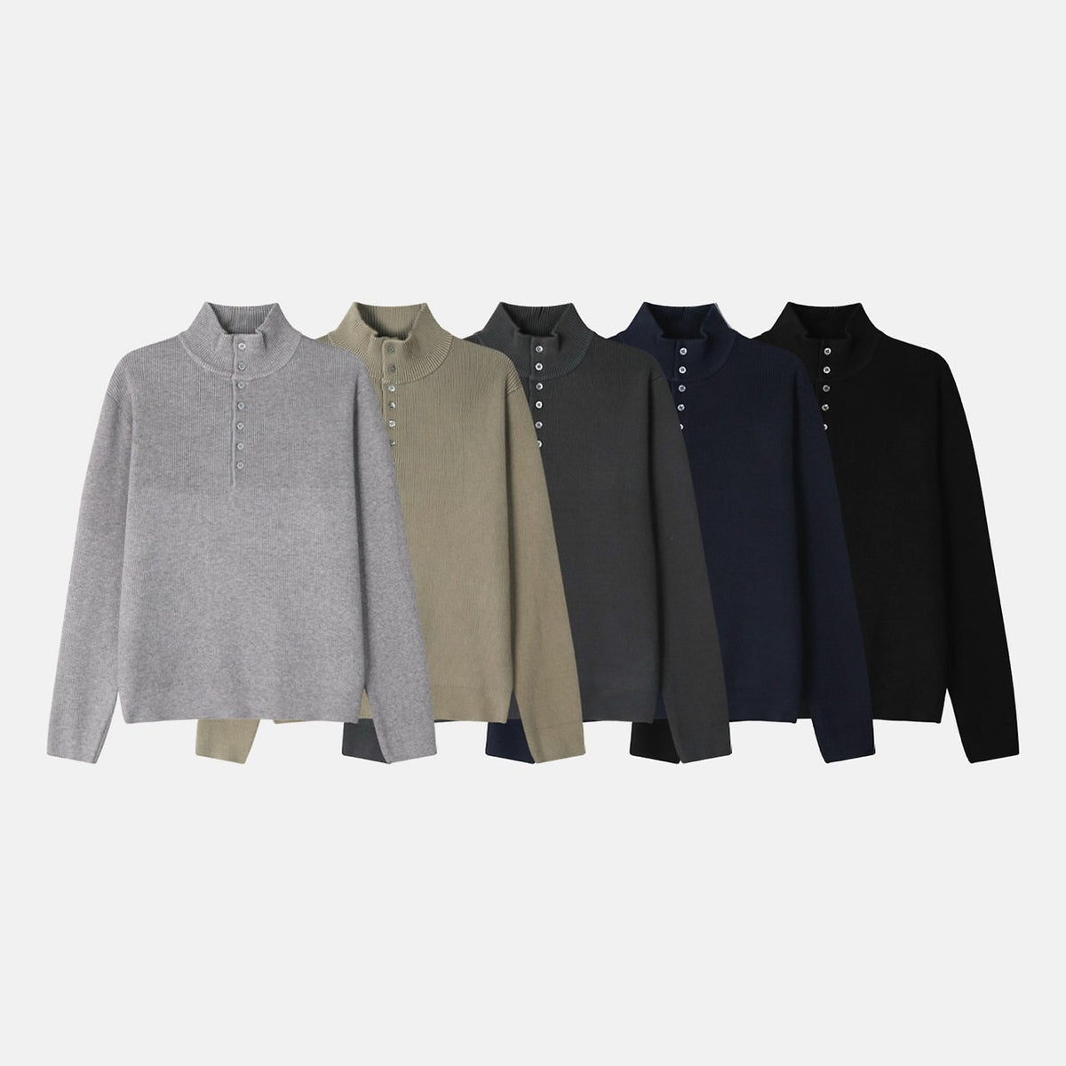 MAGNOLIA Half High-Neck Collar Knit(KHAKI,CHARCOAL,GRAY,NAVY) 商品画像14/14