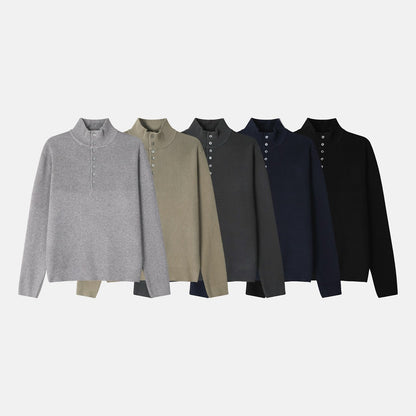 MAGNOLIA Half High-Neck Collar Knit(KHAKI,CHARCOAL,GRAY,NAVY) 商品画像14/14