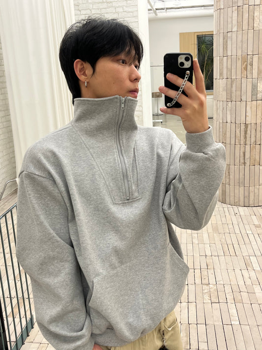 MAGNOLIA Half Zip Sweatshirt(GRAY,BLACK) 商品画像3/6