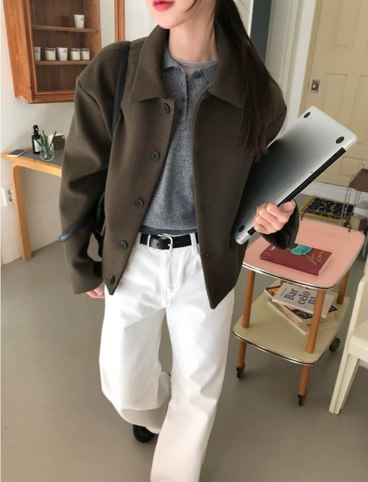 MAGNOLIA Heinz Cropped Jacket(KHAKI,BLACK) 商品画像3/6
