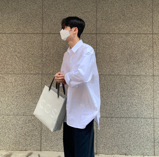 MAGNOLIA Hidden Side Slit Shirt(BLUE,WHITE,MINT) 商品画像2/10