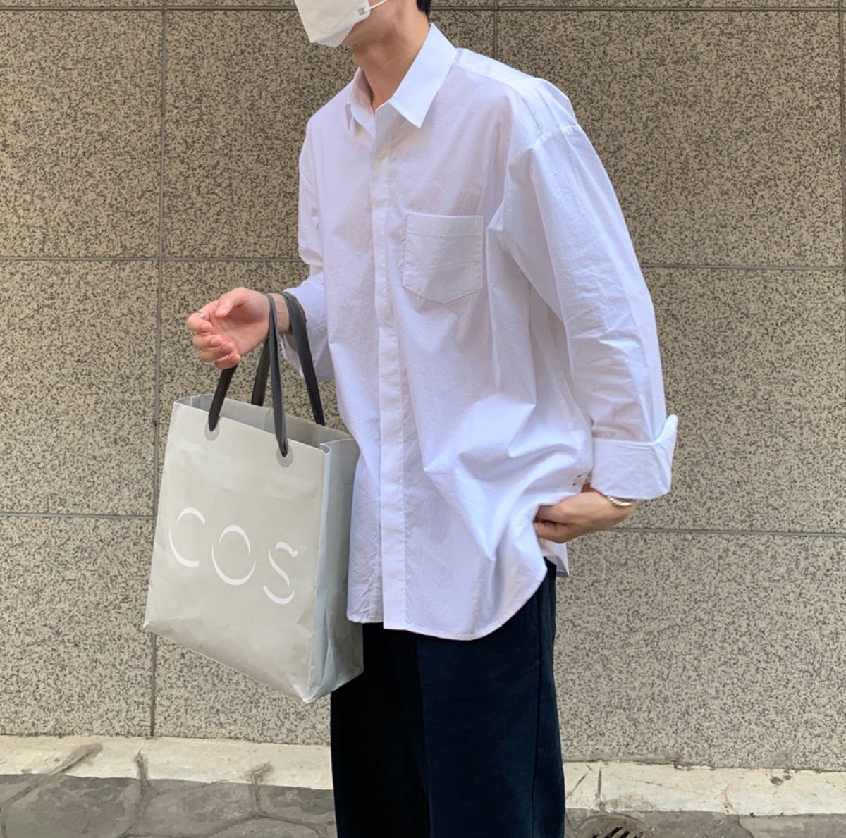 MAGNOLIA Hidden Side Slit Shirt(BLUE,WHITE,MINT) 商品画像4/10