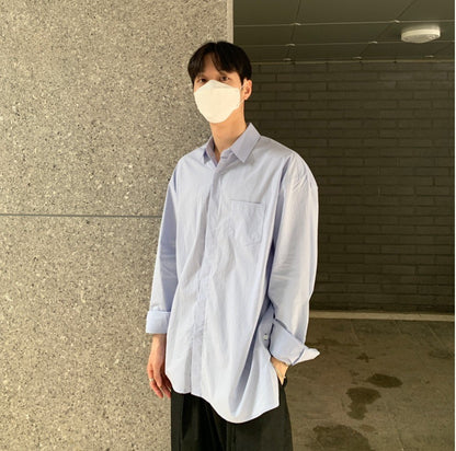 MAGNOLIA Hidden Side Slit Shirt(BLUE,WHITE,MINT) 商品画像6/10