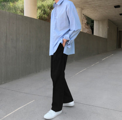 MAGNOLIA Hidden Side Slit Shirt(BLUE,WHITE,MINT) 商品画像7/10