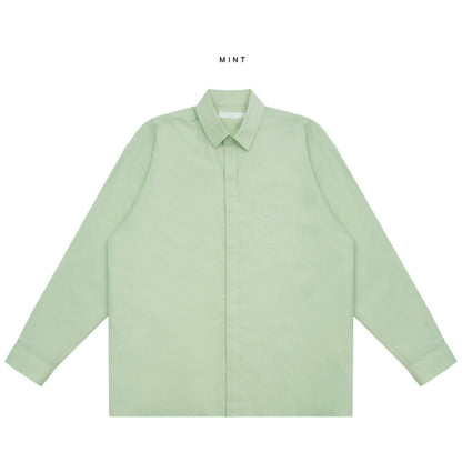 MAGNOLIA Hidden Side Slit Shirt(BLUE,WHITE,MINT) 商品画像10/10