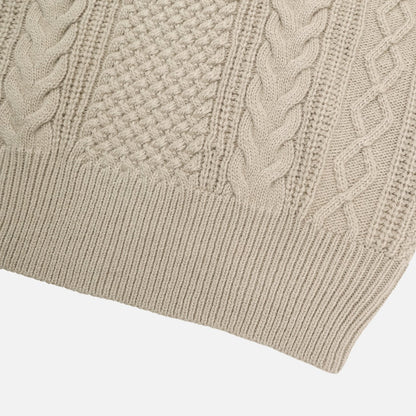 MAGNOLIA High-Neck Cable Henley Knit(BEIGE,NAVY,BLACK) 商品画像7/9