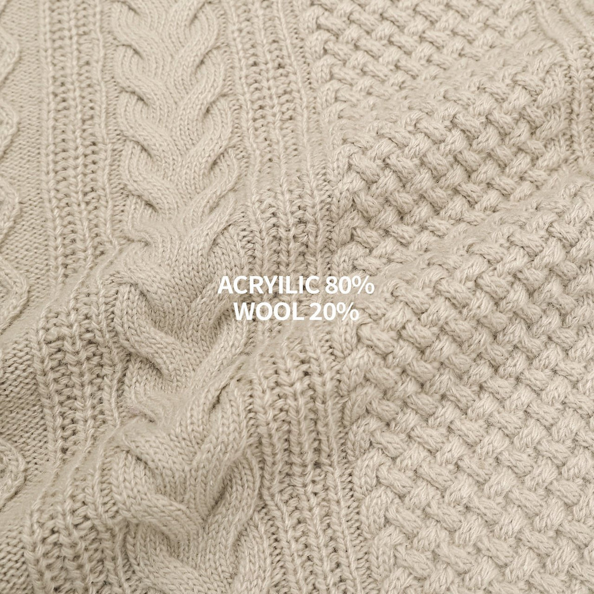 MAGNOLIA High-Neck Cable Henley Knit(BEIGE,NAVY,BLACK) 商品画像8/9