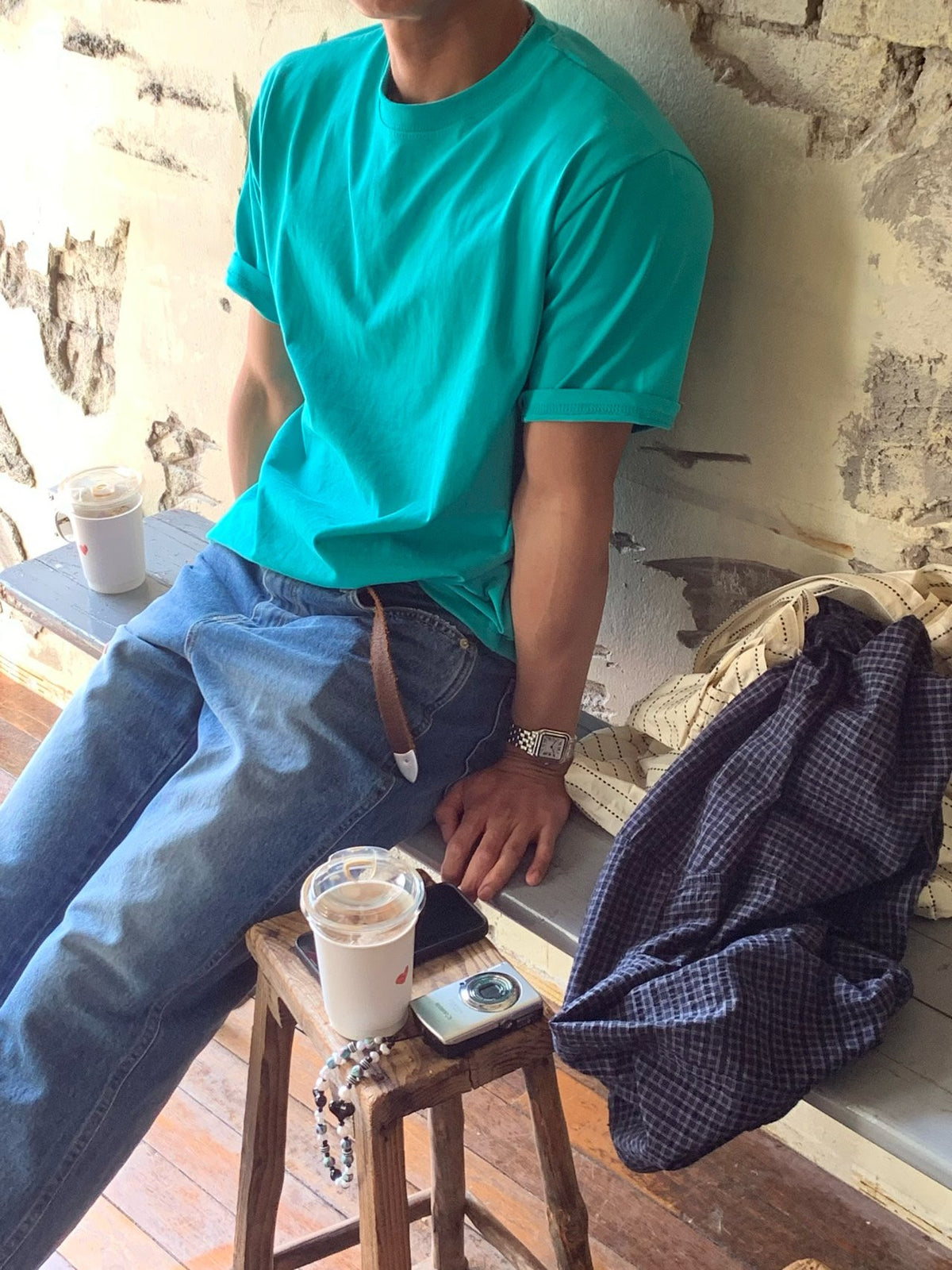 MAGNOLIA Inner Color T-Shirt(YELLOW,PURPLE,NAVY,TEAL) 商品画像16/28