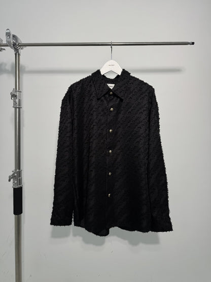 MAGNOLIA Jacquard Fringe Shirt(BLACK,IVORY) 商品画像5/26