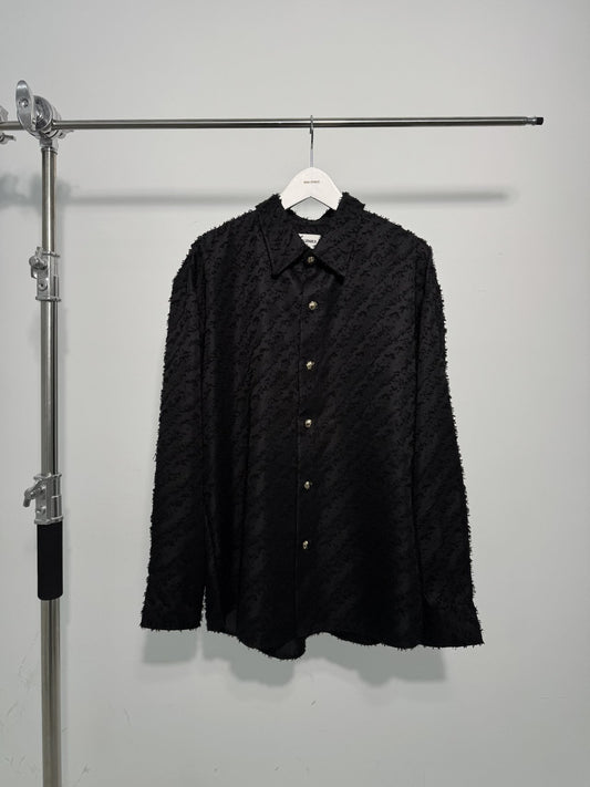 MAGNOLIA Jacquard Fringe Shirt(BLACK,IVORY) 商品画像5/26