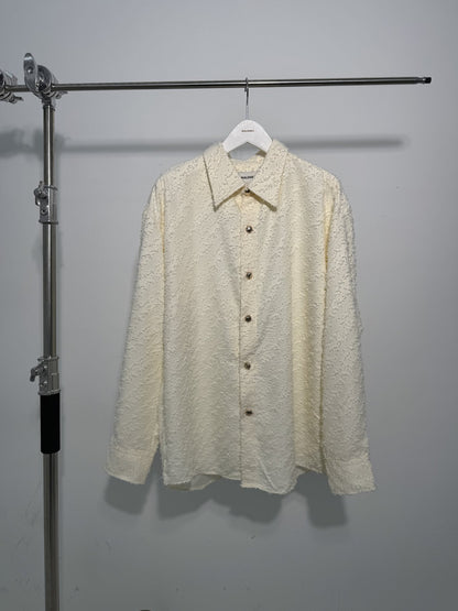 MAGNOLIA Jacquard Fringe Shirt(BLACK,IVORY) 商品画像6/26