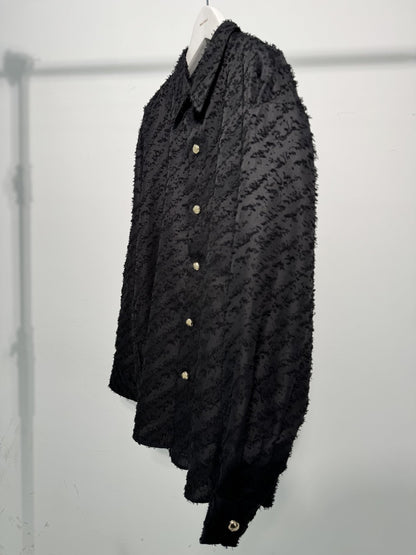 MAGNOLIA Jacquard Fringe Shirt(BLACK,IVORY) 商品画像12/26