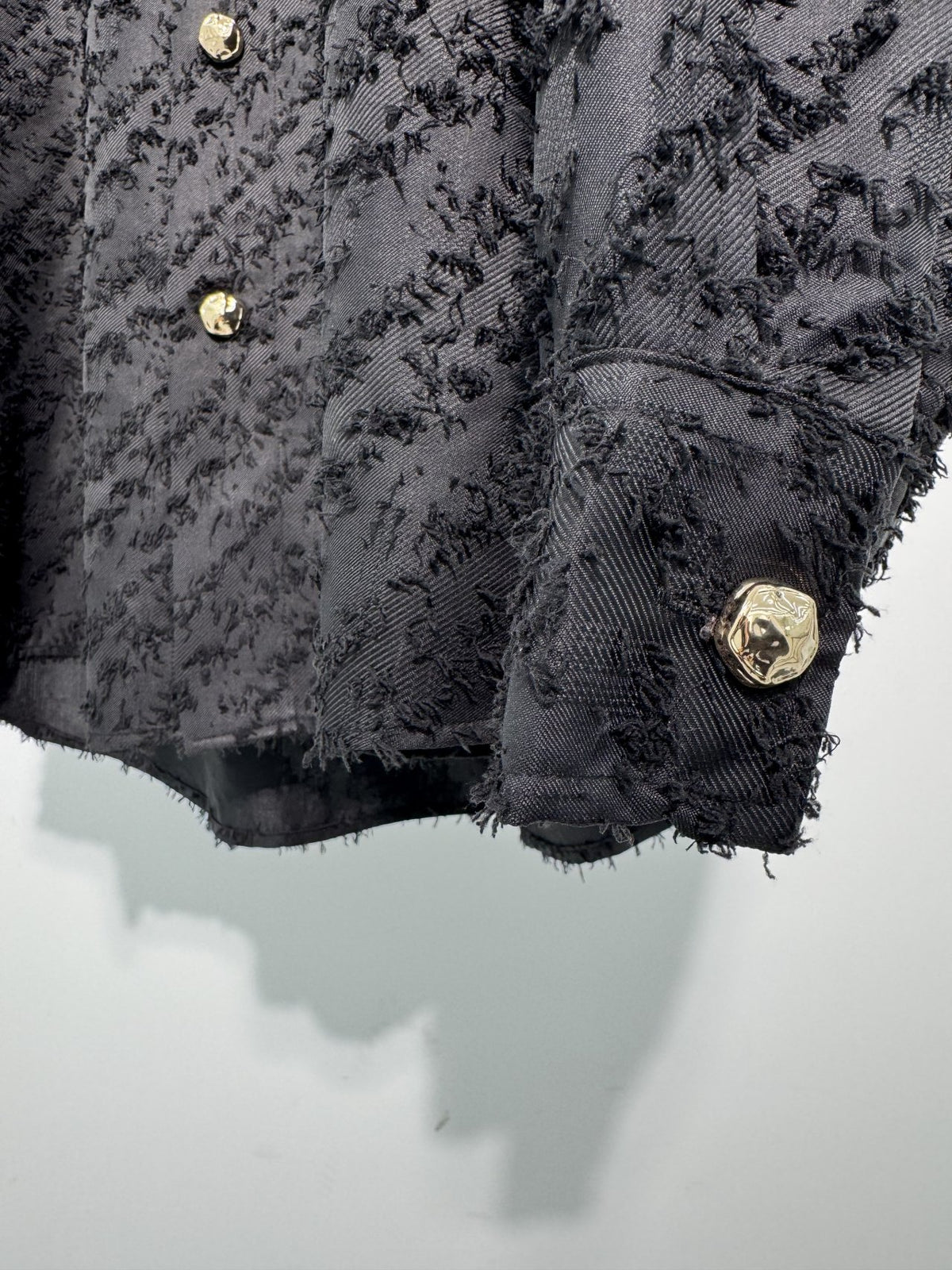 MAGNOLIA Jacquard Fringe Shirt(BLACK,IVORY) 商品画像13/26
