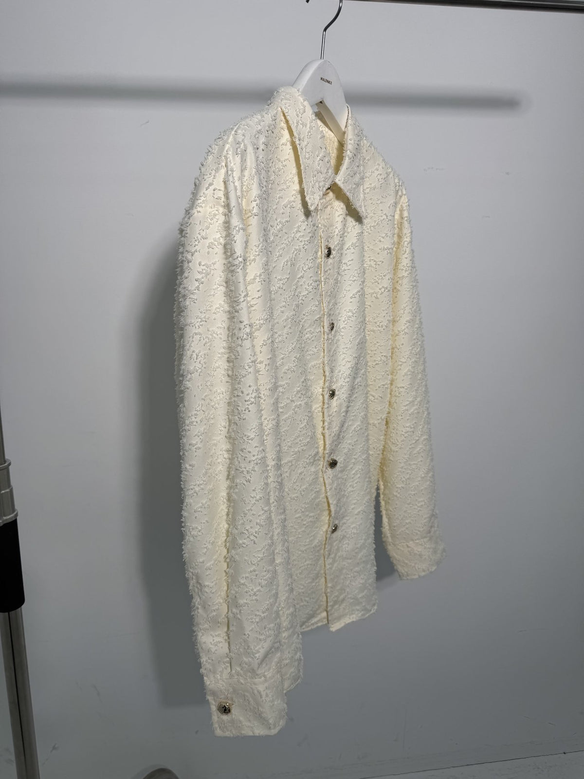 MAGNOLIA Jacquard Fringe Shirt(BLACK,IVORY) 商品画像25/26