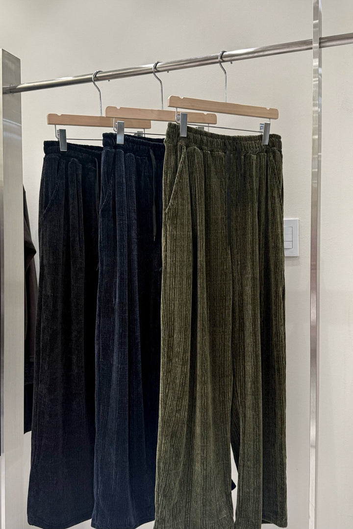 Jacquard Velvet Wide Pants