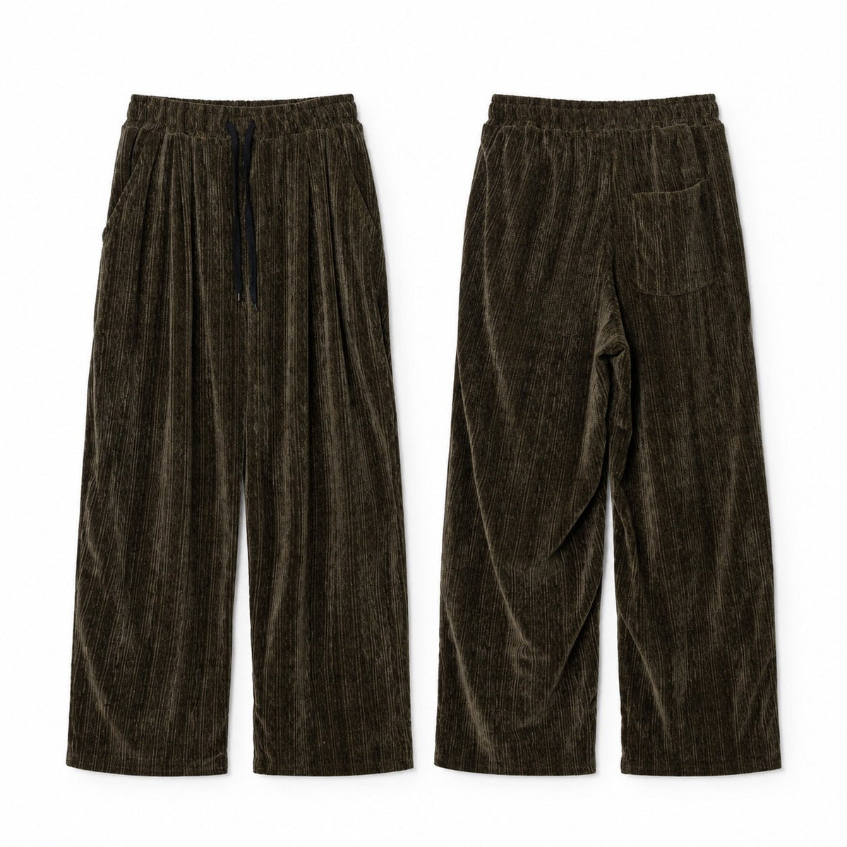MAGNOLIA Jacquard Velvet Wide Pants(DARK OLIVE,NAVY,BLACK) 商品画像2/7