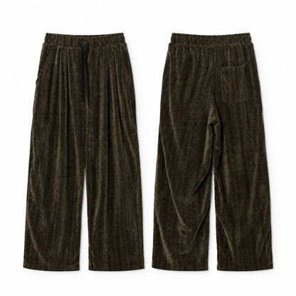 MAGNOLIA Jacquard Velvet Wide Pants(DARK OLIVE,NAVY,BLACK) 商品画像2/7