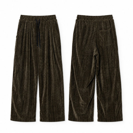 MAGNOLIA Jacquard Velvet Wide Pants(DARK OLIVE,NAVY,BLACK) 商品画像2/7