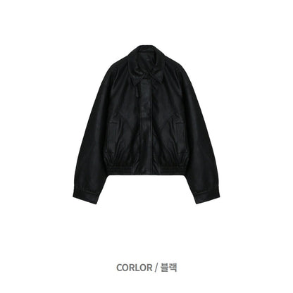 MAGNOLIA Kal Leather Jacket(BLACK) 商品画像3/13