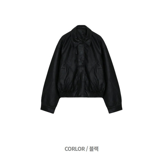 MAGNOLIA Kal Leather Jacket(BLACK) 商品画像3/13