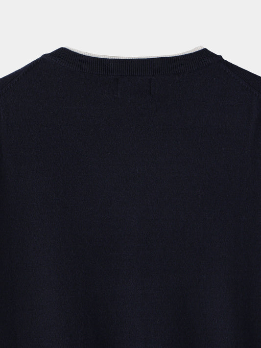 MAGNOLIA Layered V-Neck Knit Tee(GRAY,BEIGE,NAVY) 商品画像3/14
