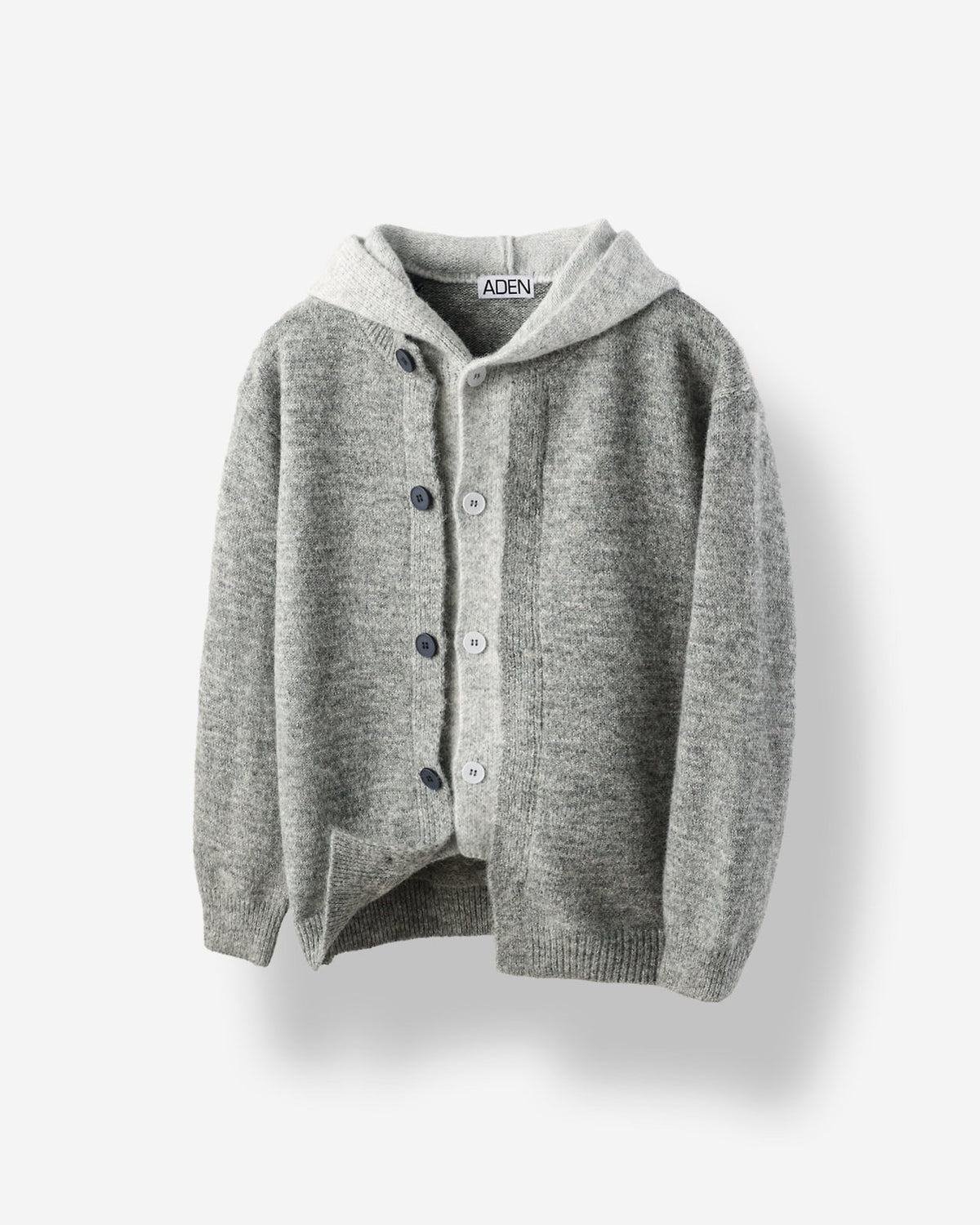 MAGNOLIA Layered Wool Knit Hood Zip-Up(LIGHT GRAY,CHARCOAL) 商品画像2/8