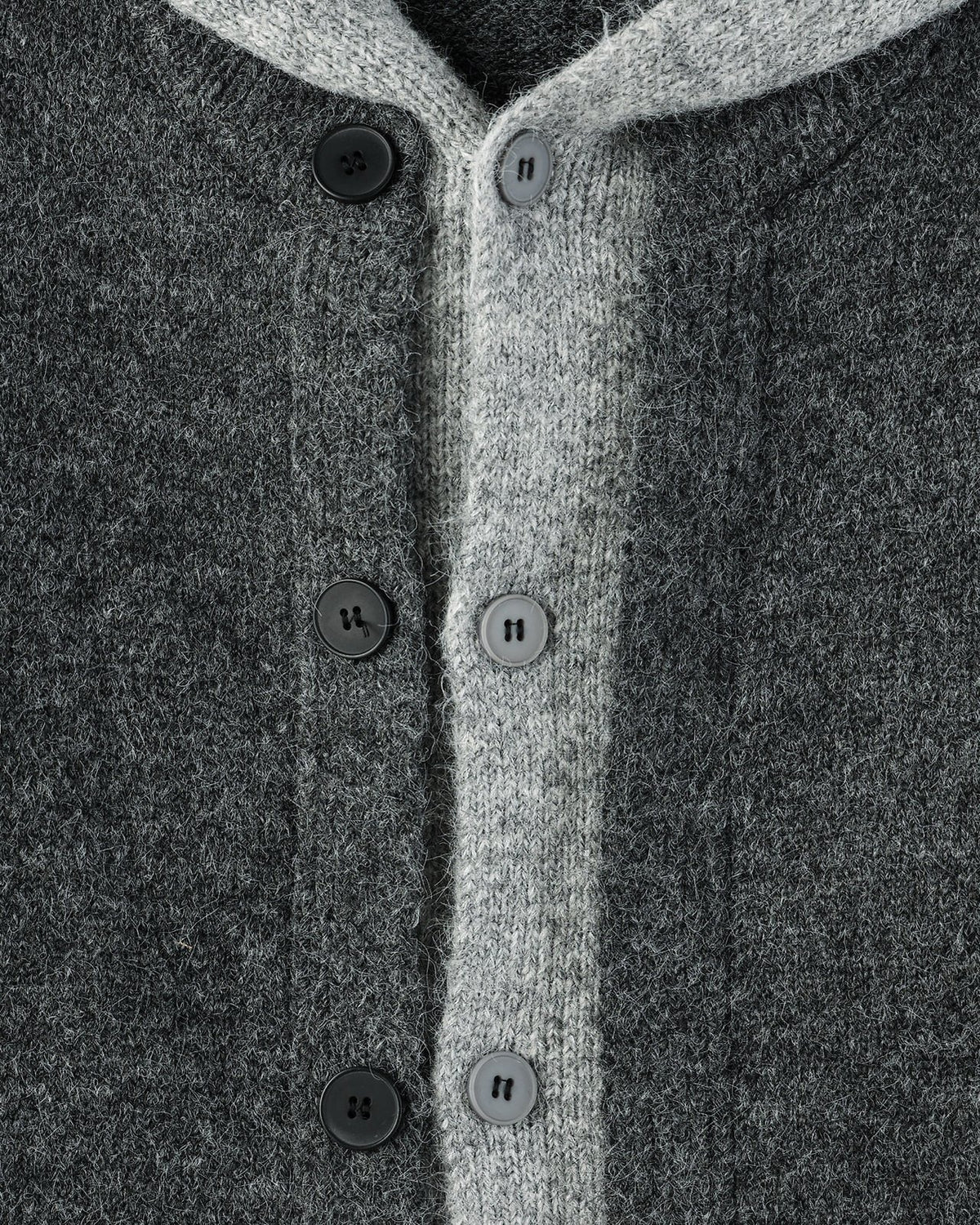 MAGNOLIA Layered Wool Knit Hood Zip-Up(LIGHT GRAY,CHARCOAL) 商品画像5/8
