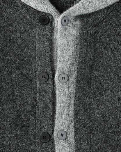 MAGNOLIA Layered Wool Knit Hood Zip-Up(LIGHT GRAY,CHARCOAL) 商品画像5/8