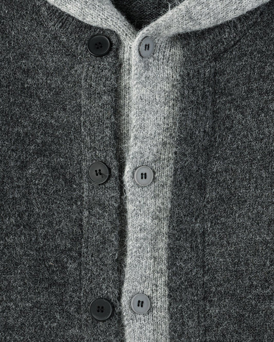 MAGNOLIA Layered Wool Knit Hood Zip-Up(LIGHT GRAY,CHARCOAL) 商品画像5/8