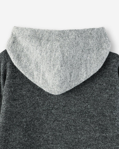 MAGNOLIA Layered Wool Knit Hood Zip-Up(LIGHT GRAY,CHARCOAL) 商品画像6/8