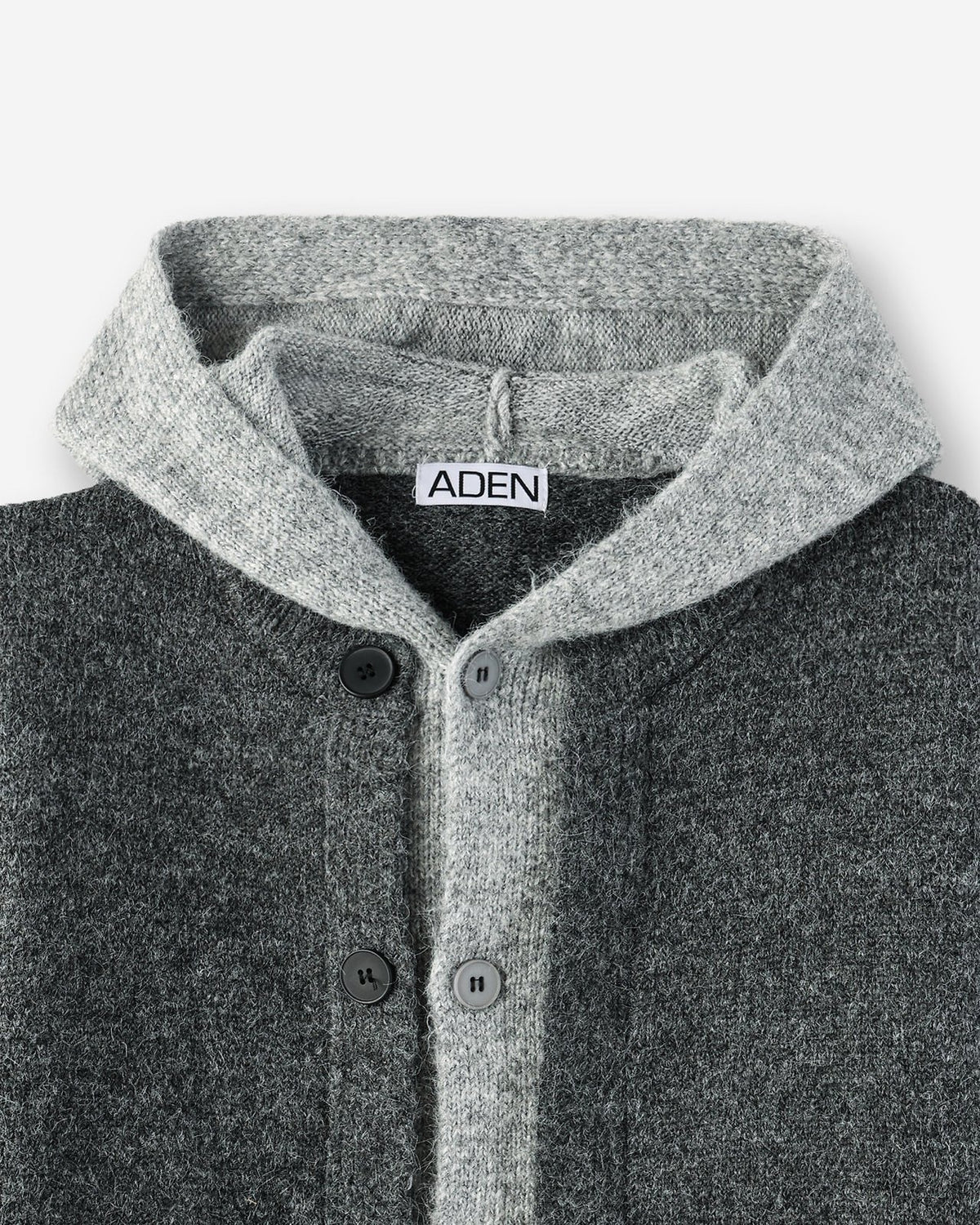 MAGNOLIA Layered Wool Knit Hood Zip-Up(LIGHT GRAY,CHARCOAL) 商品画像8/9