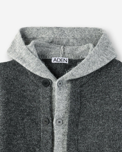 MAGNOLIA Layered Wool Knit Hood Zip-Up(LIGHT GRAY,CHARCOAL) 商品画像8/9