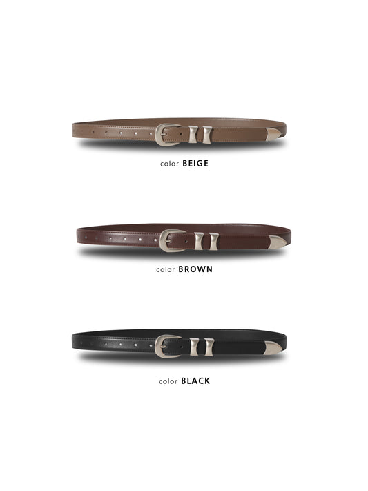 MAGNOLIA Link Leather Belt(BLACK,BROWN,BEIGE) 商品画像3/10