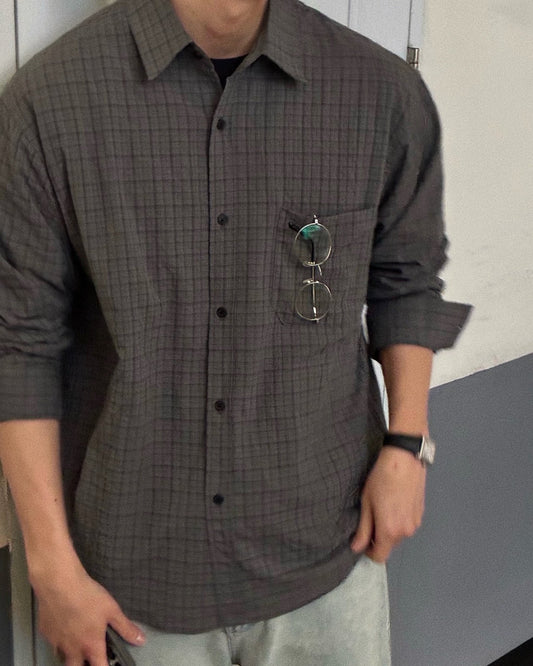 MAGNOLIA Loen Check Shirt(GRAY,CHARCOAL,NAVY) 商品画像3/16
