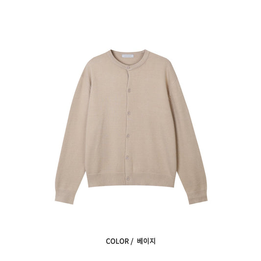 MAGNOLIA Log Round Cardigan(BEIGE,BROWN,GRAY,NAVY,BLACK) 商品画像2/11
