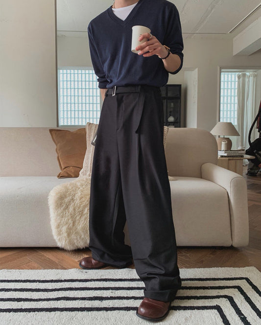 MAGNOLIA Loop Belted Wide Pants(BROWN,CHARCOAL,BLACK) 商品画像1/21