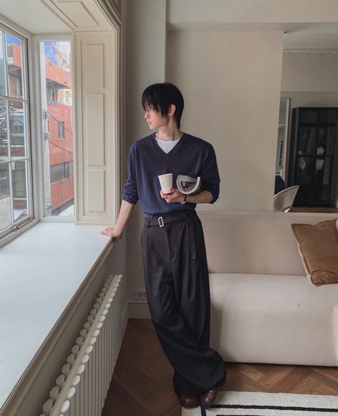 MAGNOLIA Loop Belted Wide Pants(BROWN,CHARCOAL,BLACK) 商品画像7/21