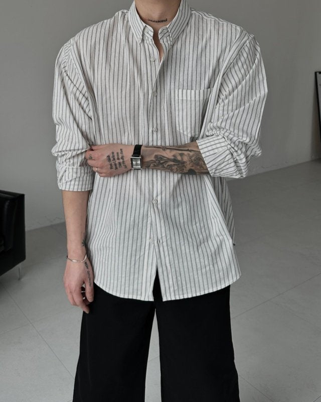 MAGNOLIA Mauve Stripe Shirt(GRAY,BLACK) 商品画像2/28