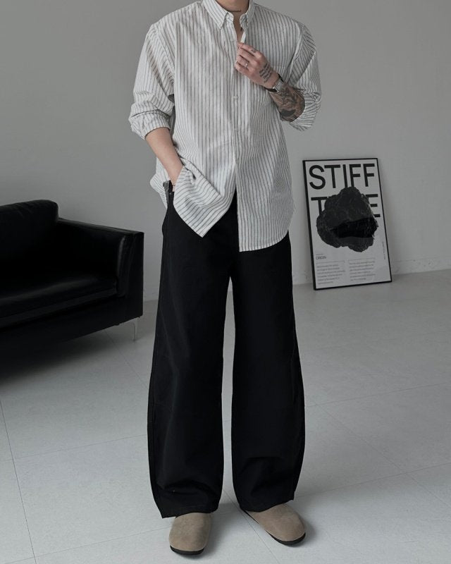MAGNOLIA Mauve Stripe Shirt(GRAY,BLACK) 商品画像3/28