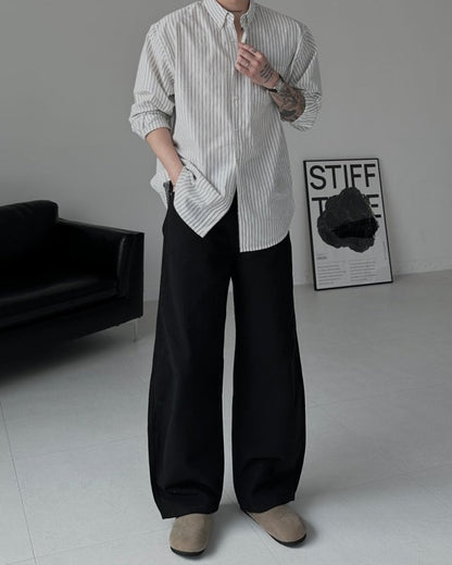 MAGNOLIA Mauve Stripe Shirt(GRAY,BLACK) 商品画像3/28